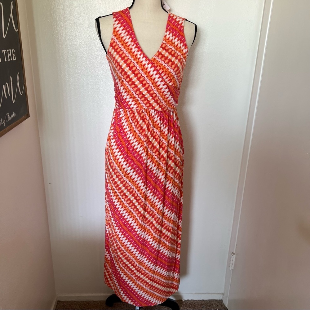 J Jill Multi Color Stretchy Super Soft Knit Sleeveless Maxi Dress Size XS